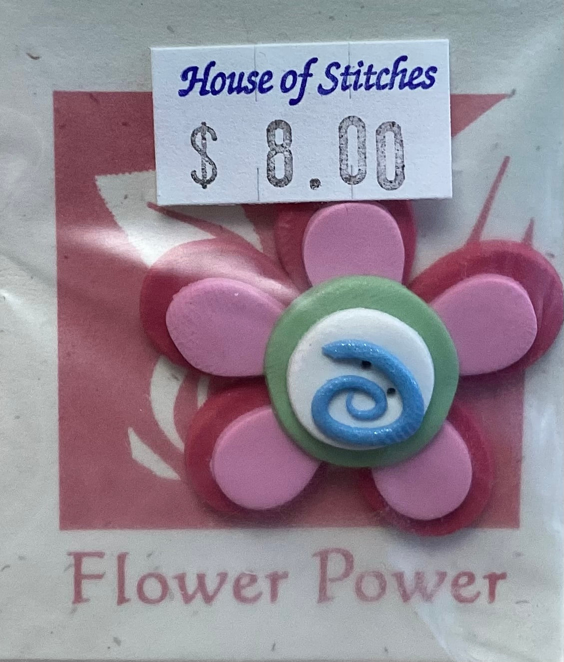 Flower Power Button by Shepherd’s Bush Printworks