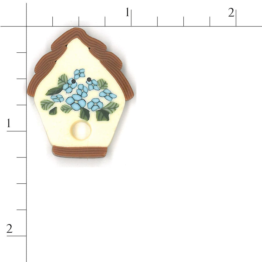 Floral Birdhouse Button by Just Another Button Company