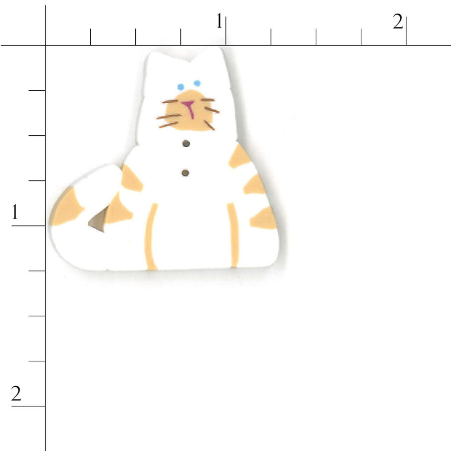 Large White Cat Button by Just Another Button Company