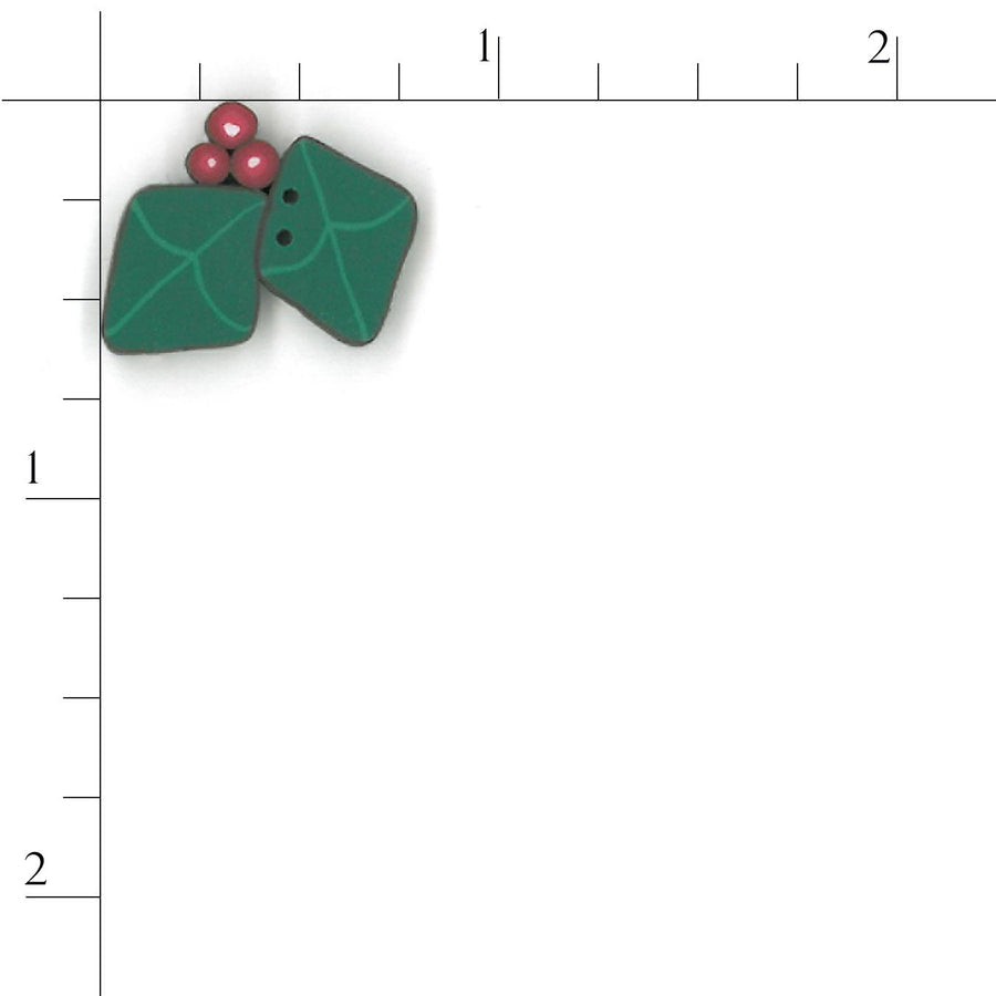 Small Double Holly Button by Just Another Button Company