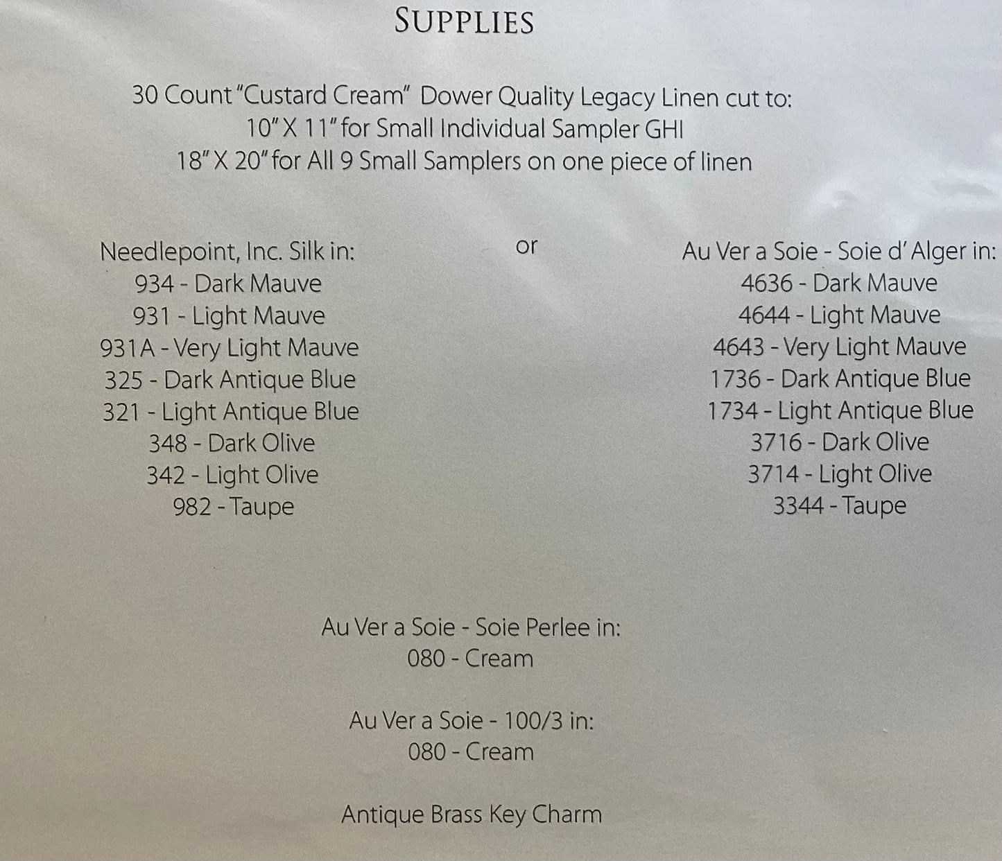 Sampler of Stitches: Part Four- JKL by The Drawn Thread