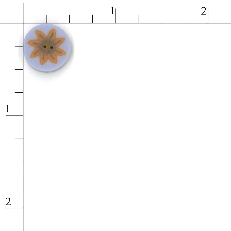 Small Orange Daisy on Purple Button by Just Another Button Company