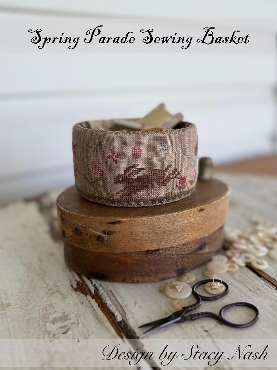 Spring Parade Sewing Basket by Stacy Nash Primitives