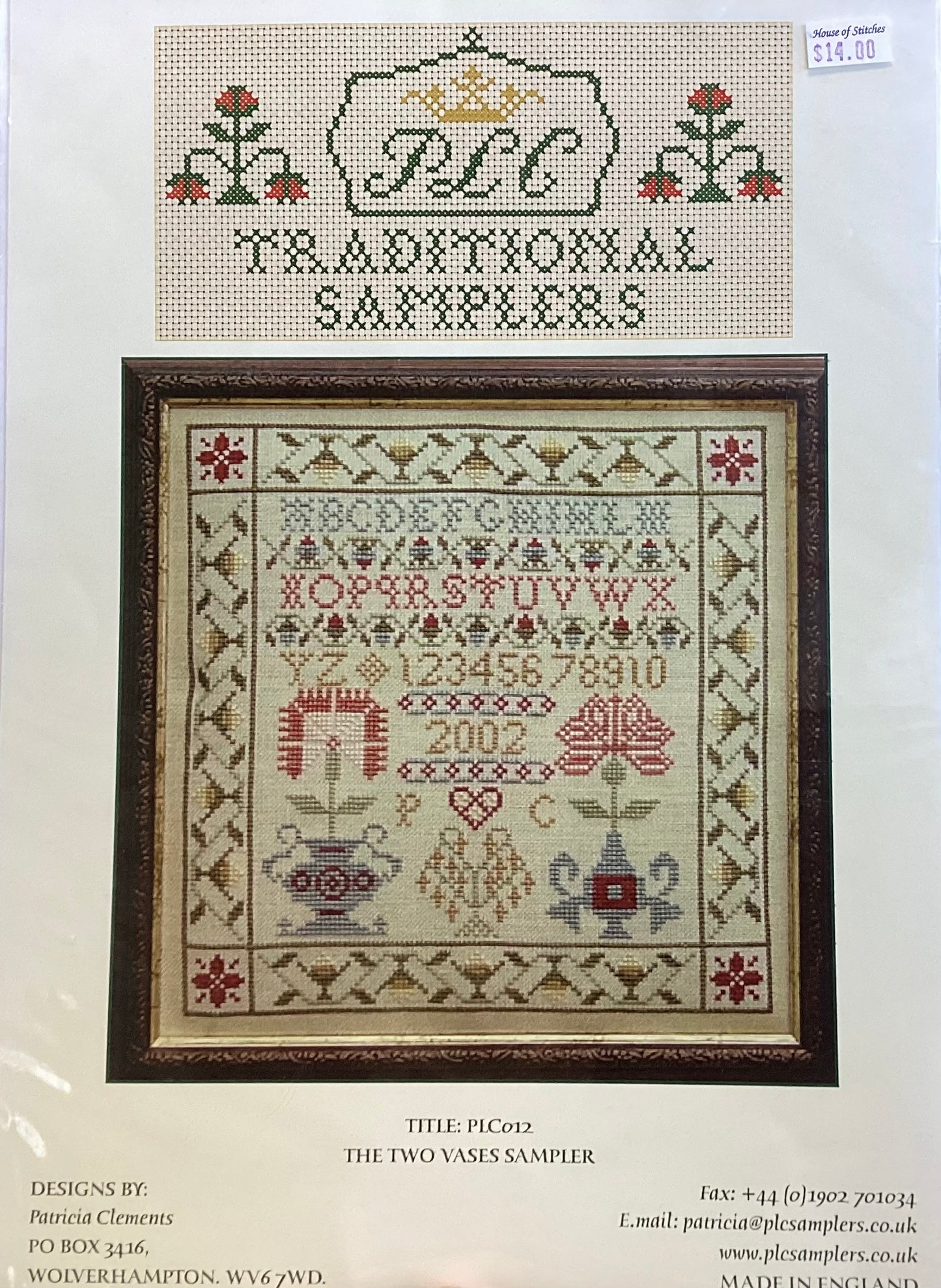 The Two Vases Sampler by Patricia Clements
