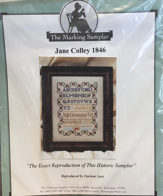 Jane Colley 1846 by The Marking Samplar