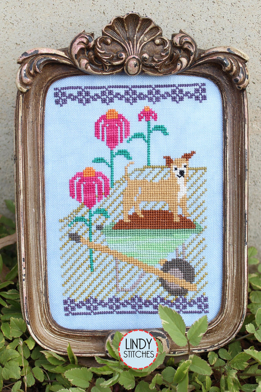 Helping in the Coneflowers by Lindy Stitches