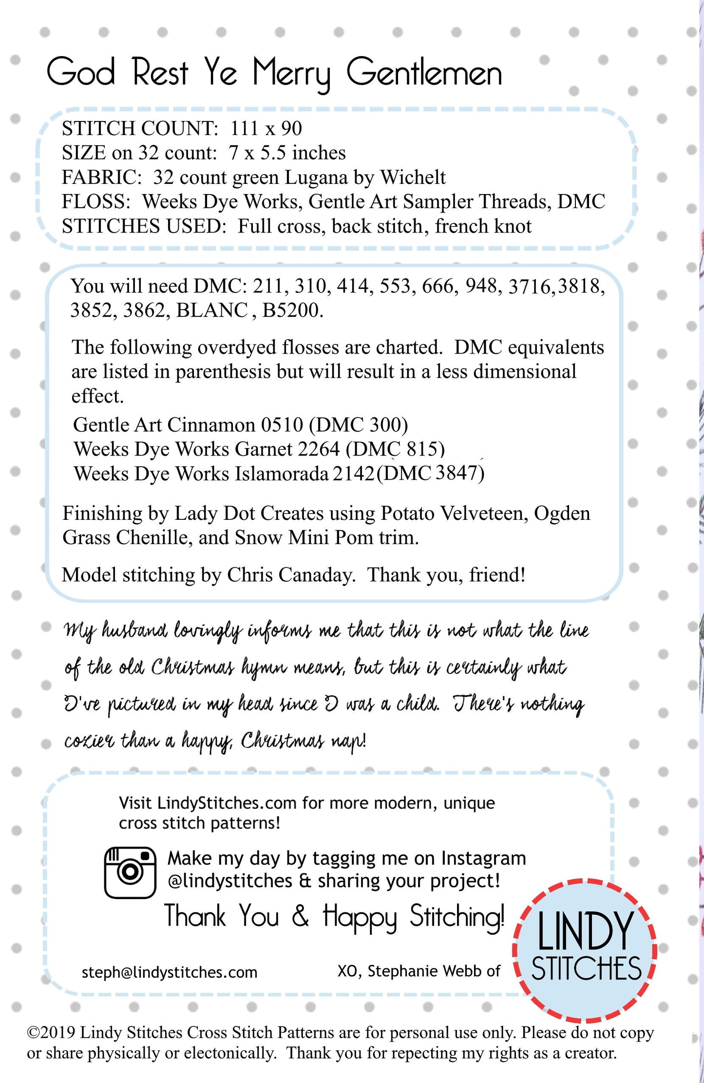 God Rest Ye Merry Gentlemen by Lindy Stitches