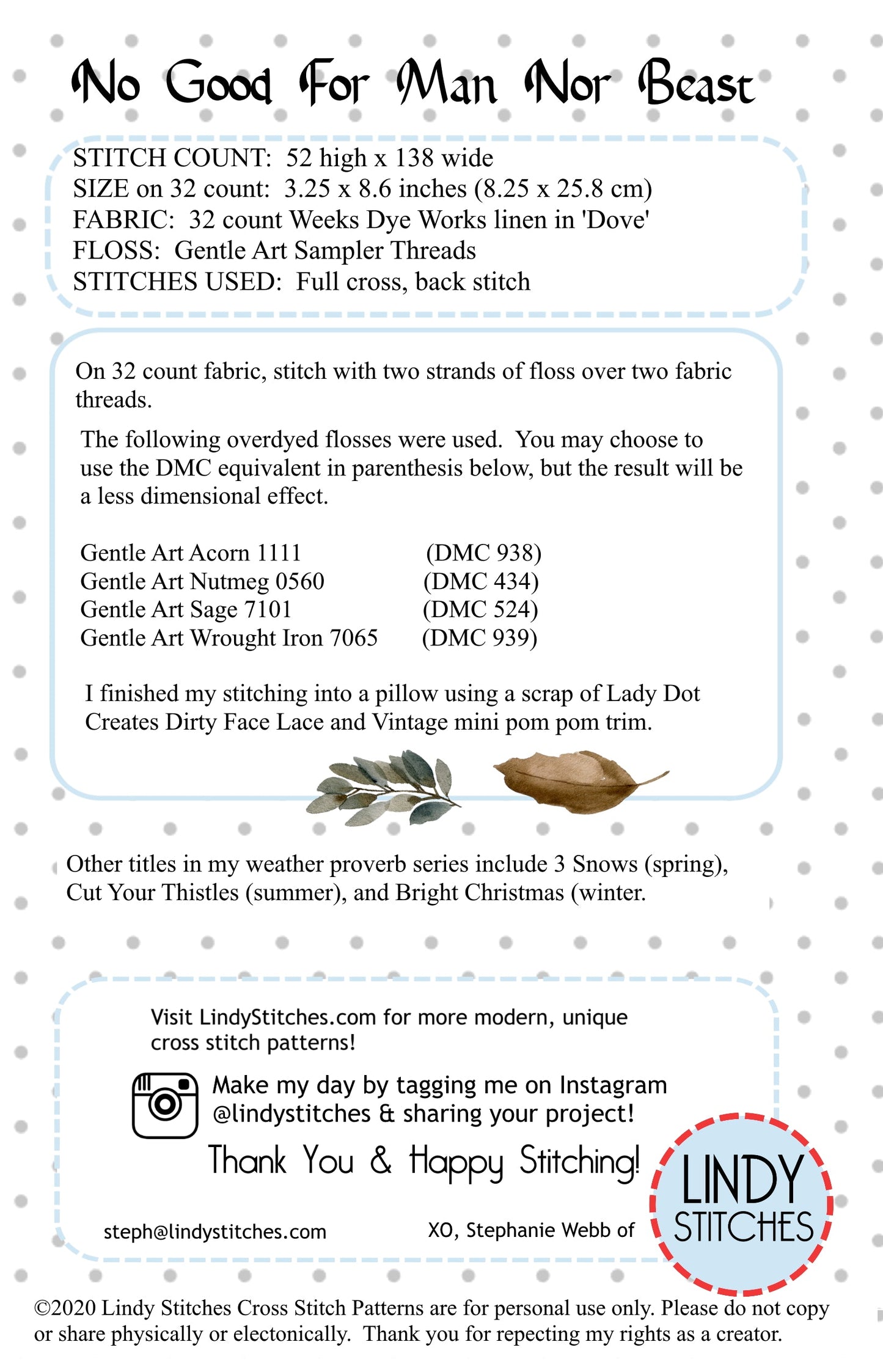 No Good For Man Nor Beast by Lindy Stitches