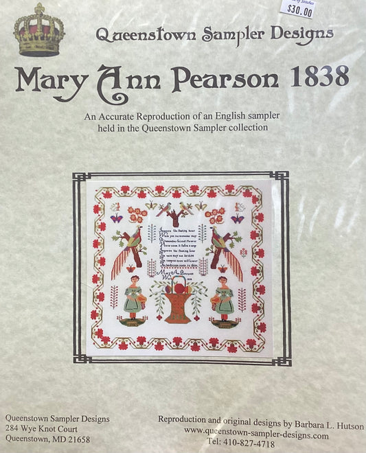 Mary Ann Pearson 1838 by Queenstown Sampler Designs