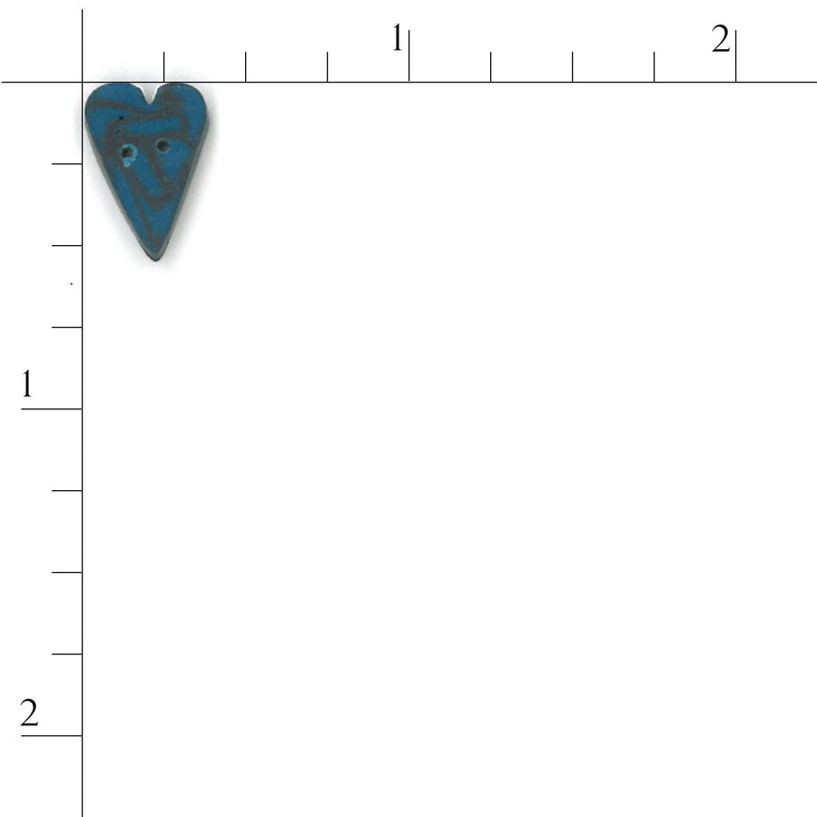 Small Blue Velvet Heart Button by Just Another Button Company