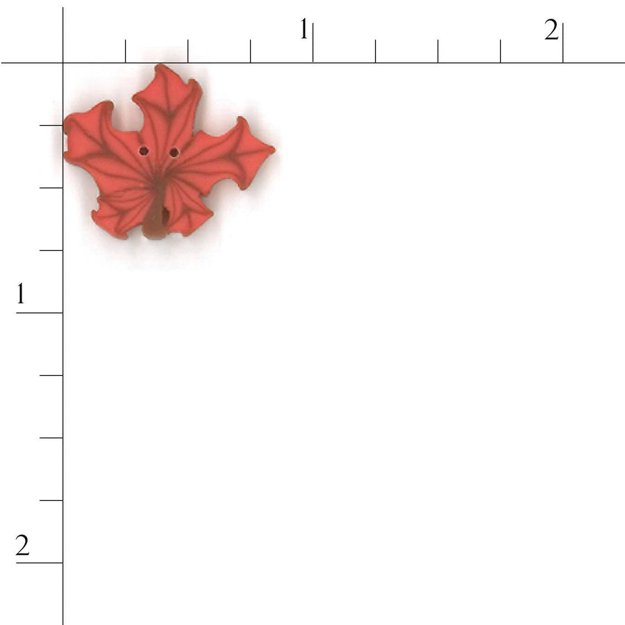 Small Orange Maple Leaf Button by Just Another Button Company