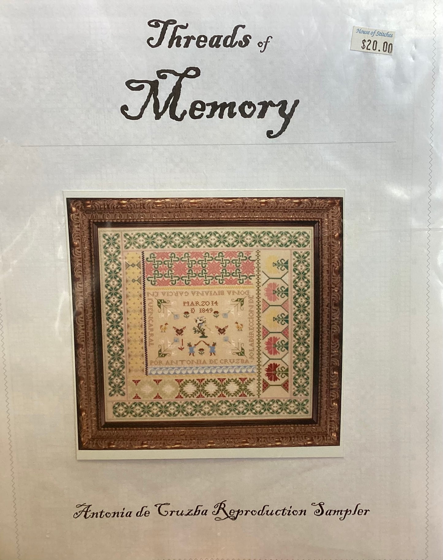 Antonia de Cruzba Reproduction Sampler by Threads of Memory