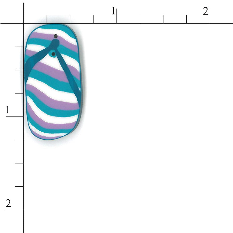Teal Flip Flop Button by Just Another Button Company