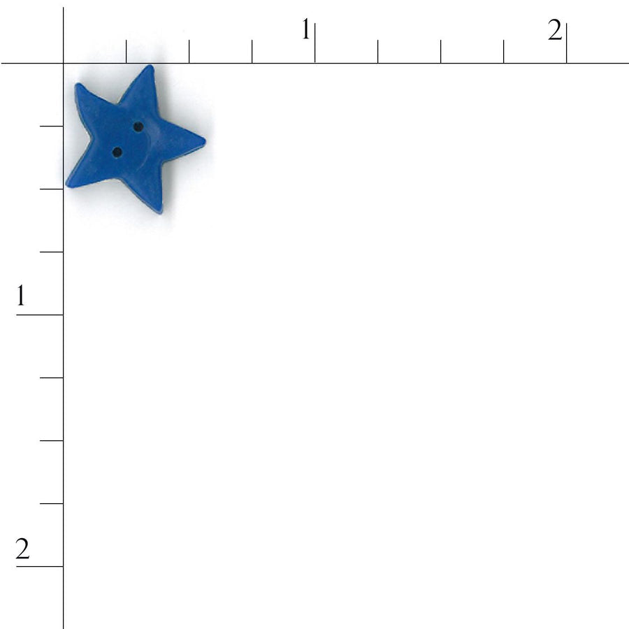 Large True Blue Star Button by Just Another Button Company