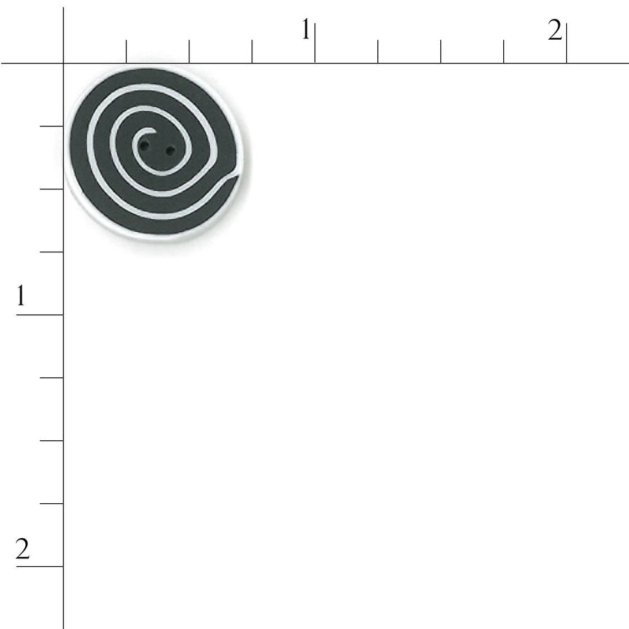 Medium Swirl- Black & White Button by Just Another Button Company