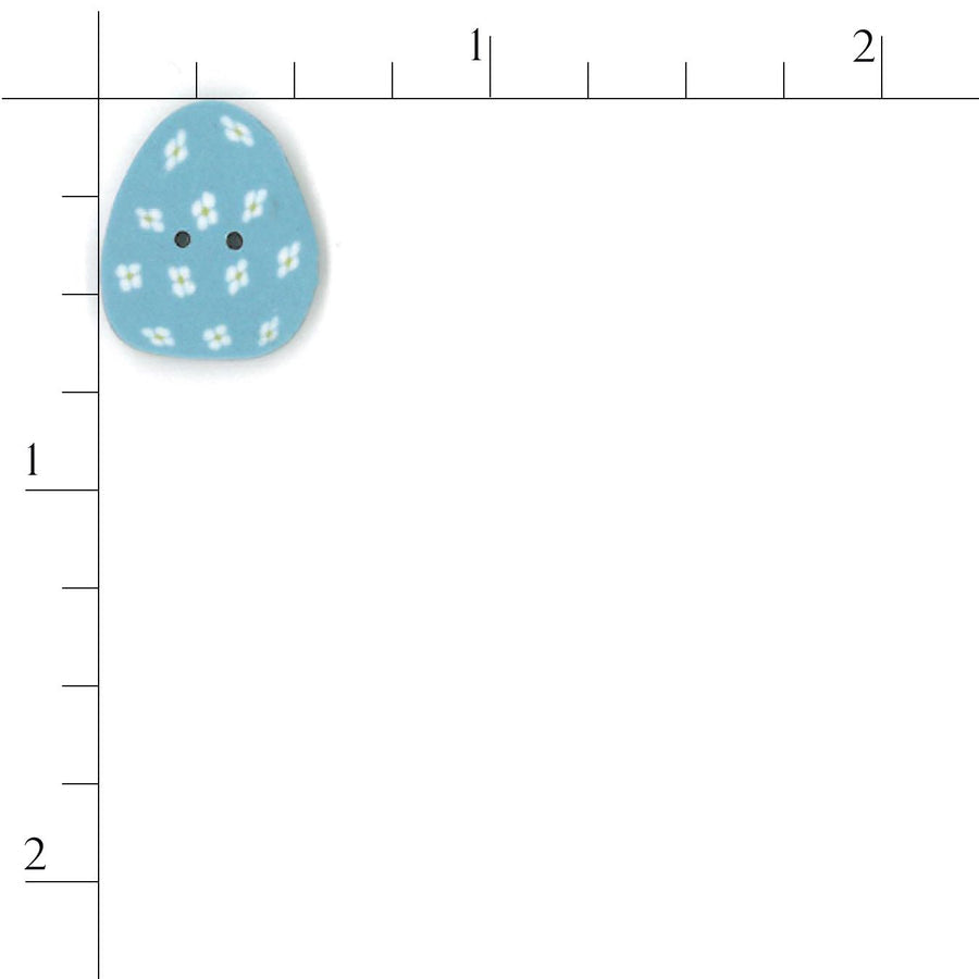 Small Blue Egg Button by Just Another Button Company