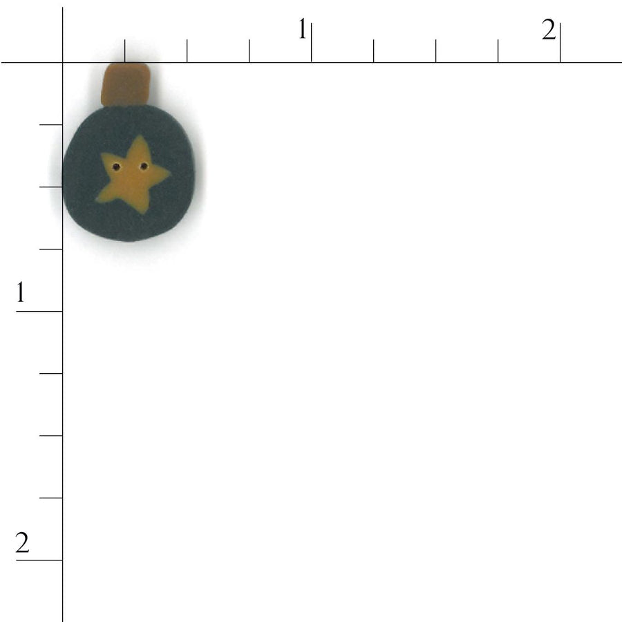 Primitive Blue Ornament (star) Button by Just Another Button Company