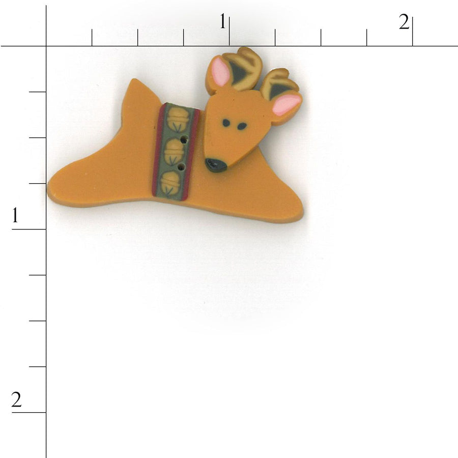 Flying Reindeer Button by Just Another Button Company