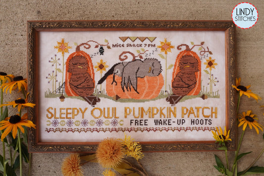 Sleepy Owl Pumpkin Patch by Lindy Stitches