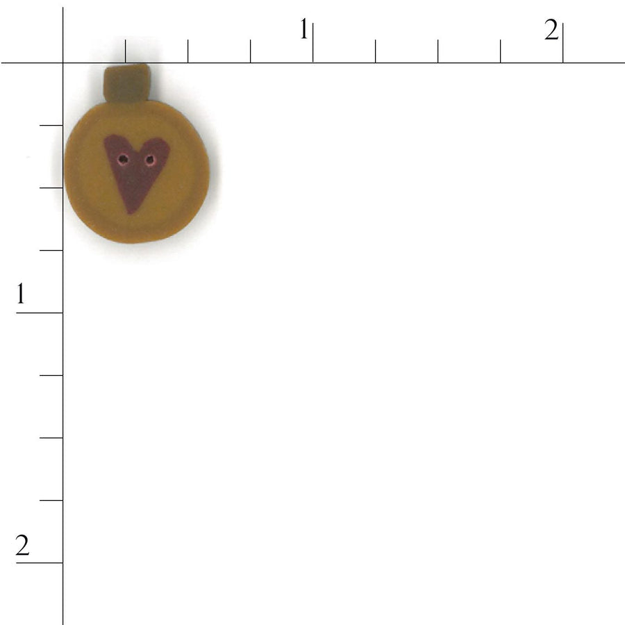 Primitive Gold Ornament (heart) Button by Just Another Button Company