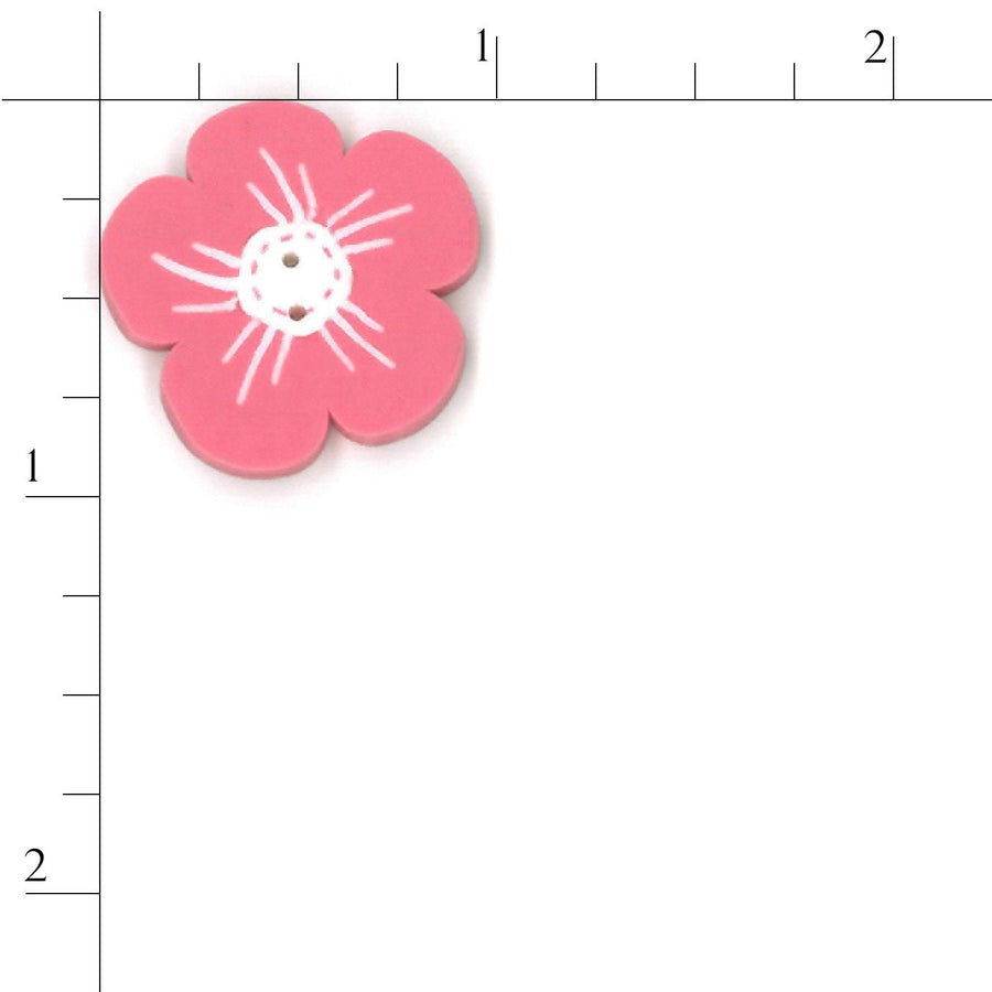 Large Pink Geranium Button by Just Another Button Company