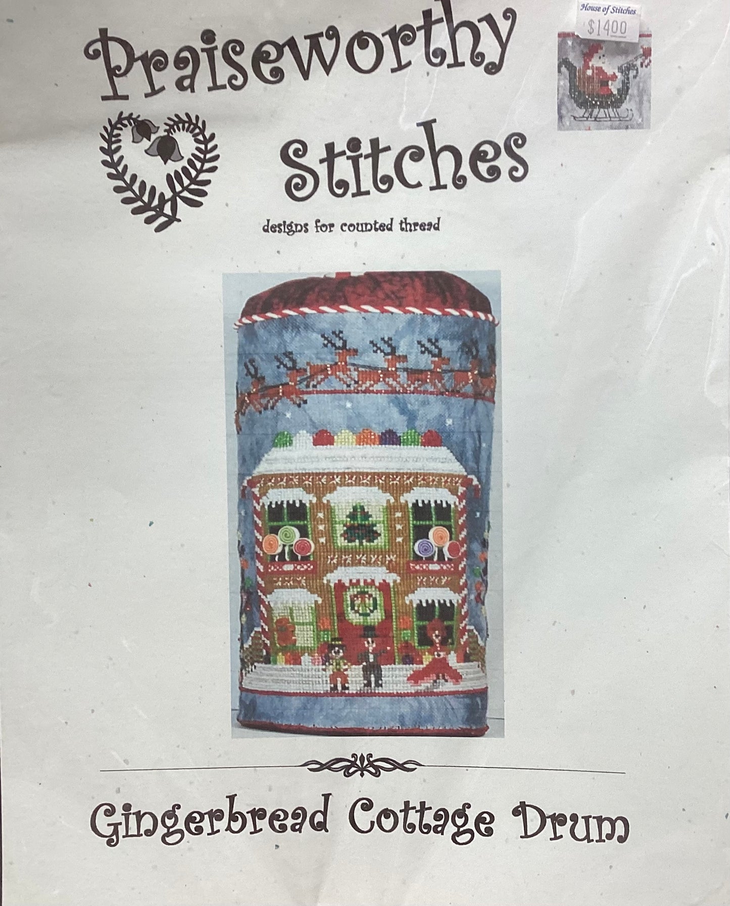 Gingerbread Cottage Drum by Praiseworthy Stitches