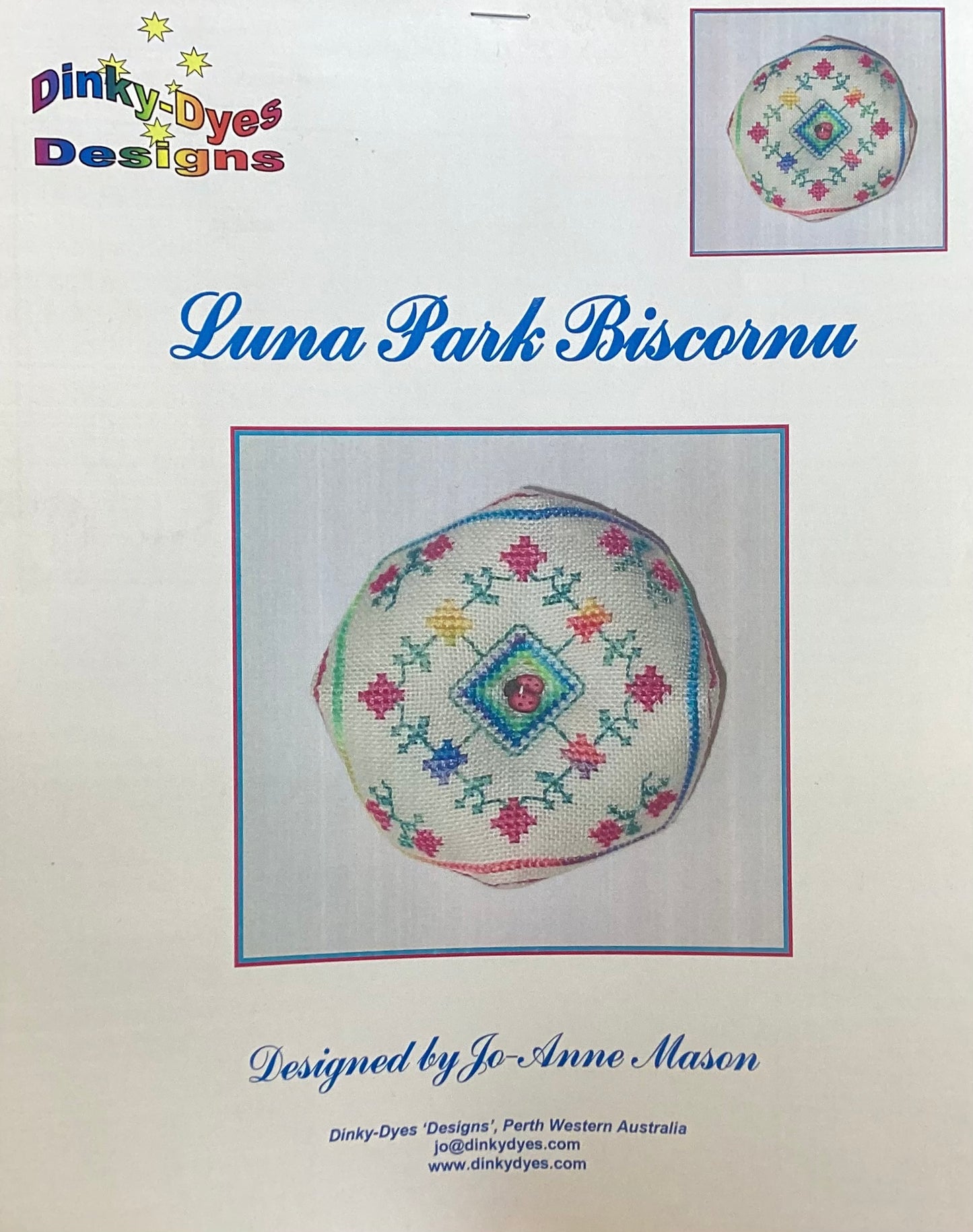 Luna Park Biscornu by Dinky Dyes Designs