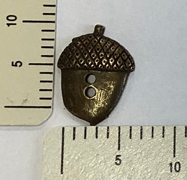Old Brass Acorn Button