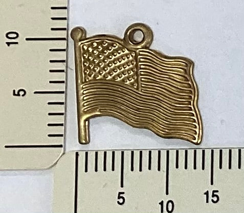 Brass American Flag Charm by By Jupiter