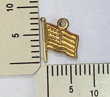 Small Brass American Flag Charm by By Jupiter