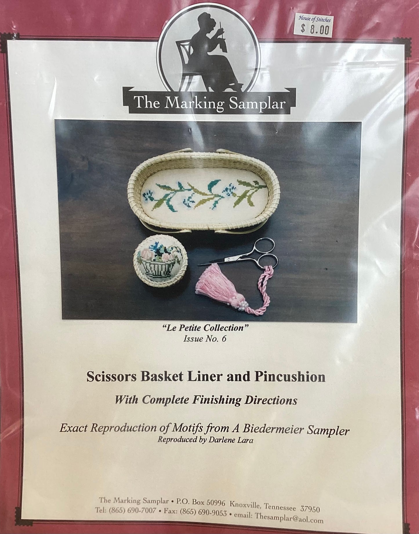 Scissors Basket Liner and Pincushion by The Marking Samplar