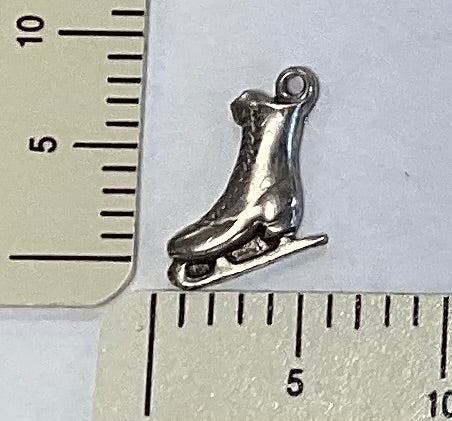 Antique Silver Ice Skate Charm by By Jupiter