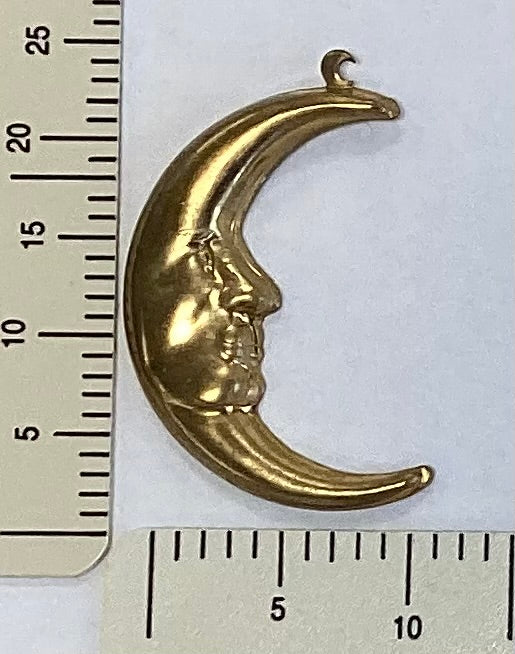 Large Brass Crescent Moon Charm by By Jupiter