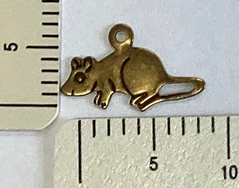 Brass Mouse Charm by By Jupiter