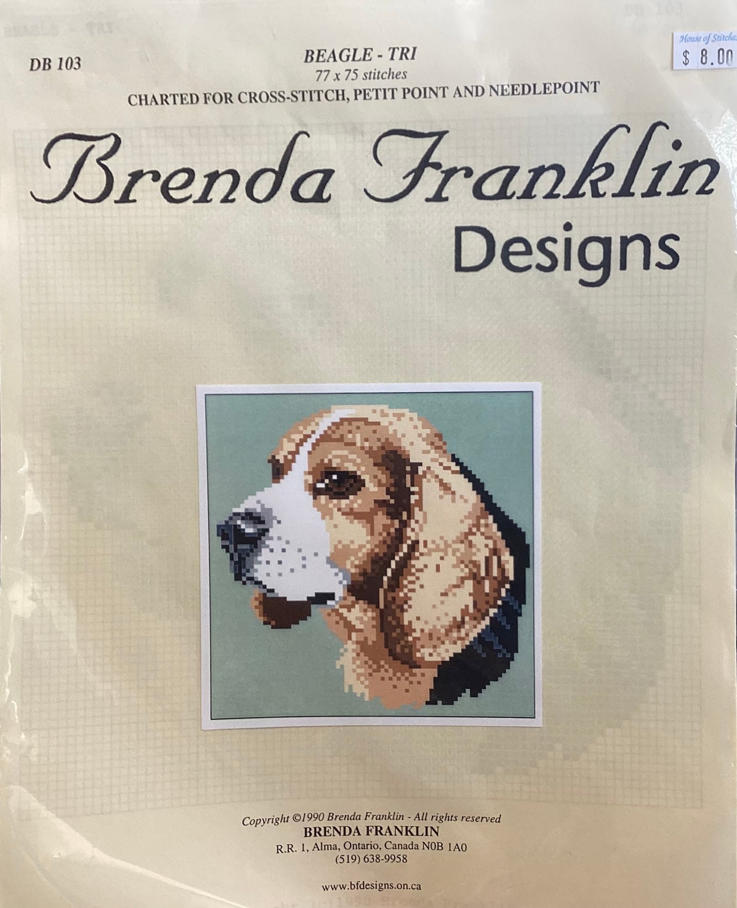 Beagle- Tri by Brenda Franklin Designs