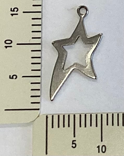 Antique Silver Open Star Charm by By Jupiter