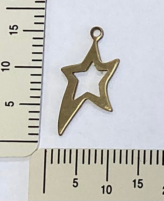 Brass Open Star Charm by By Jupiter