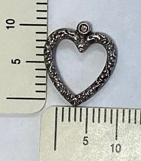 Antique Silver Open Heart Charm by By Jupiter