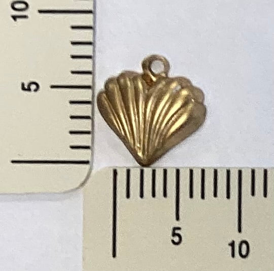Brass Shell Heart Charm by By Jupiter