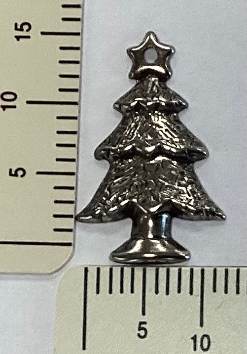 Antique Silver Christmas Tree Charm by By Jupiter