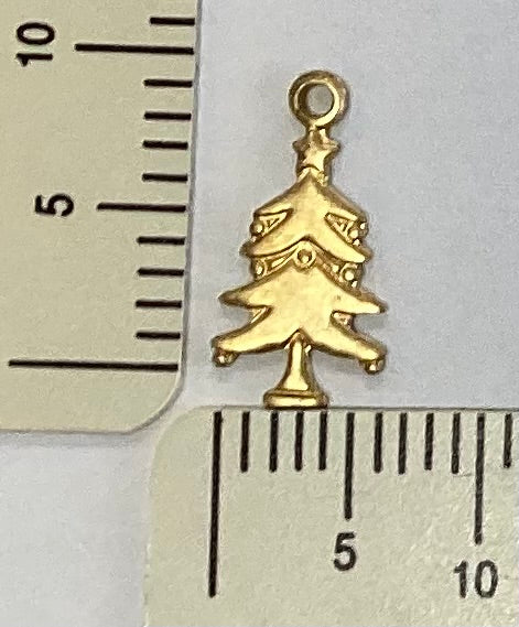 Small Brass Christmas Tree Charm by By Jupiter
