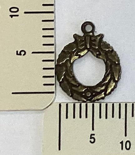 Small Antique Gold Wreath Charm by By Jupiter