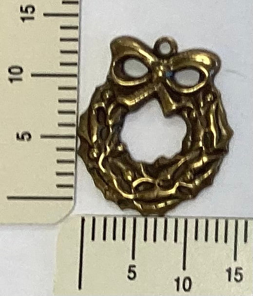 Large Antique Gold Wreath Charm by By Jupiter