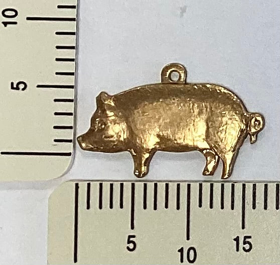 Brass Pig Charm by By Jupiter
