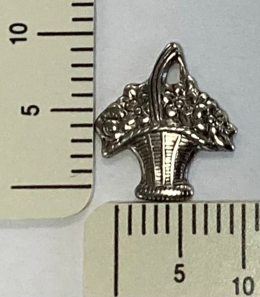 Antique Silver Flower Basket Charm by By Jupiter