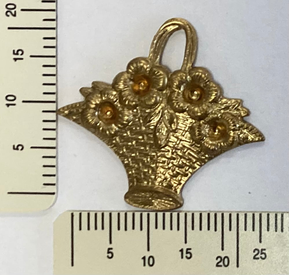 Brass Flower Basket Charm by By Jupiter