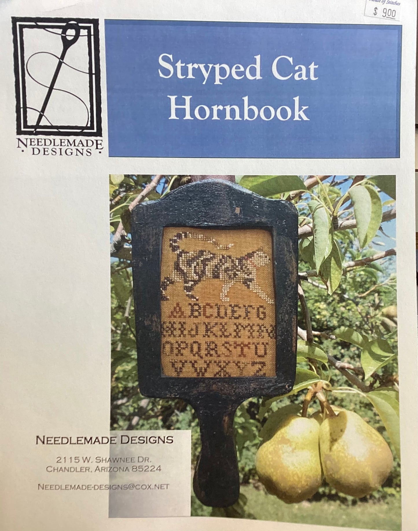 Stryped Cat Hornbook by Needlemade Designs