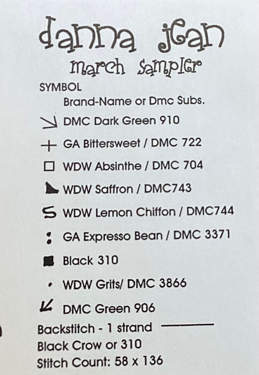 Danna Oregan March Sampler by Amy Bruecken