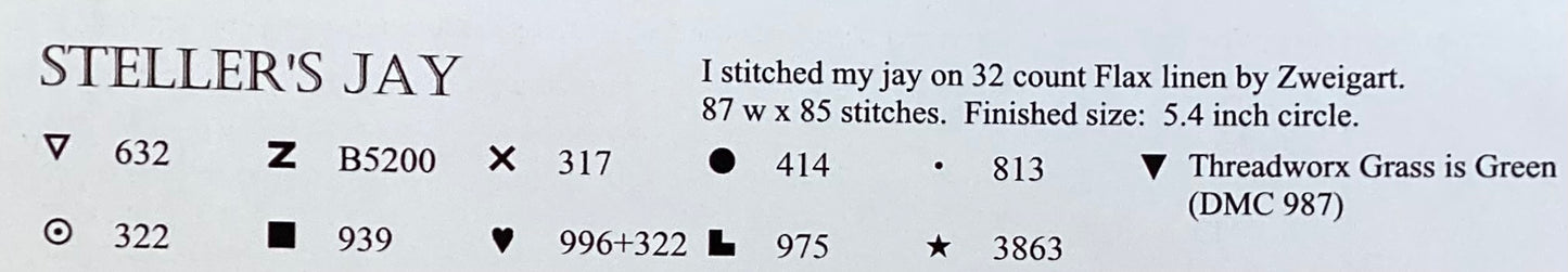 Steller’s Jay by Lindy Stitches