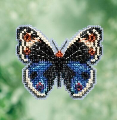 Spring Bouquet Collection: Blue Pansy Butterfly Kit by Mill Hill